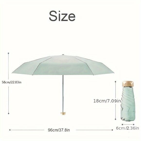 Travel Passions - Lemon Yellow Mini Pocket Umbrella - Picture 9 of 9